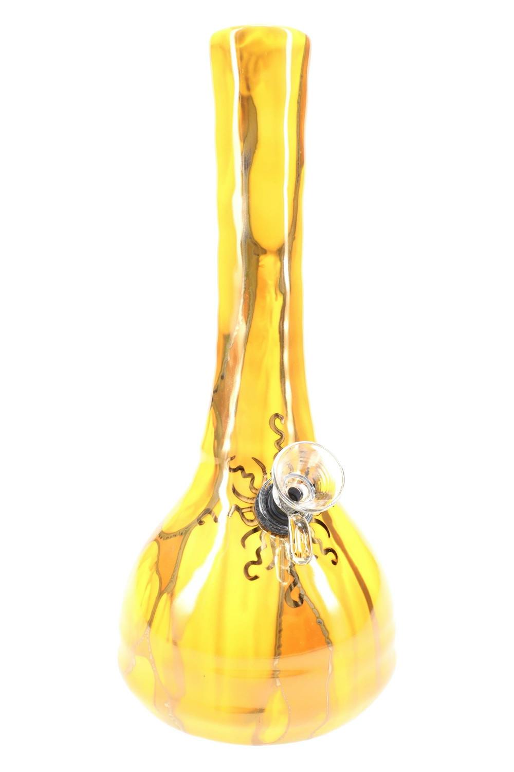 (US Made) 9" Colorful Ceramic Bong/Water Pipe Sun Yellow | Accessories