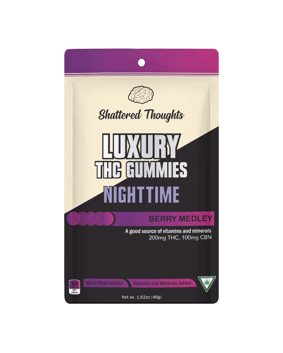 Berry Medley Nighttime Gummies | 2:1 THC:CBN | 200mg | 10ct | 20mg/ea by Shattered Thoughts
