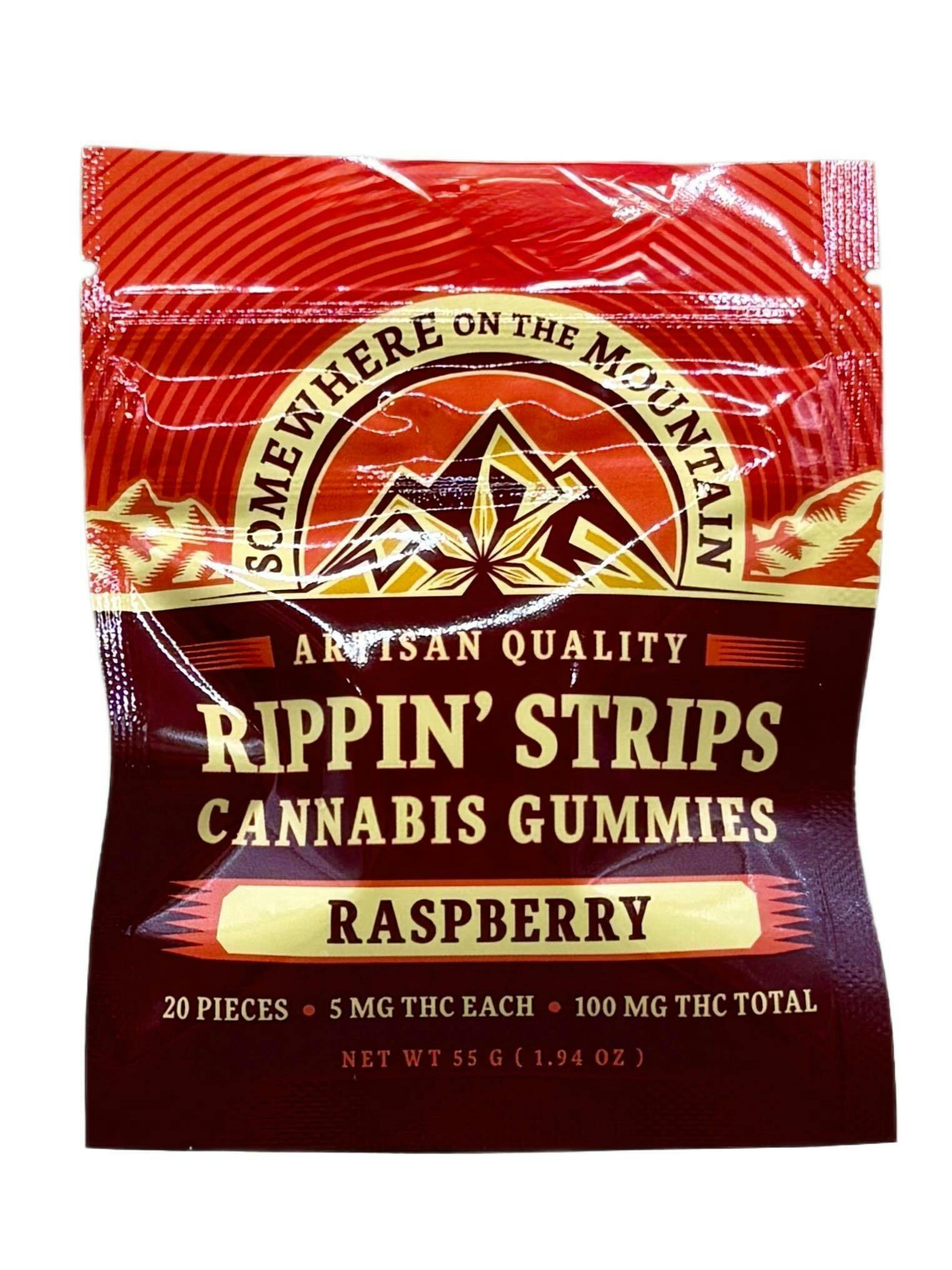Raspberry Rippin Strips | Gummies | 20pk | 5mg/ea at True 802 Cannabis