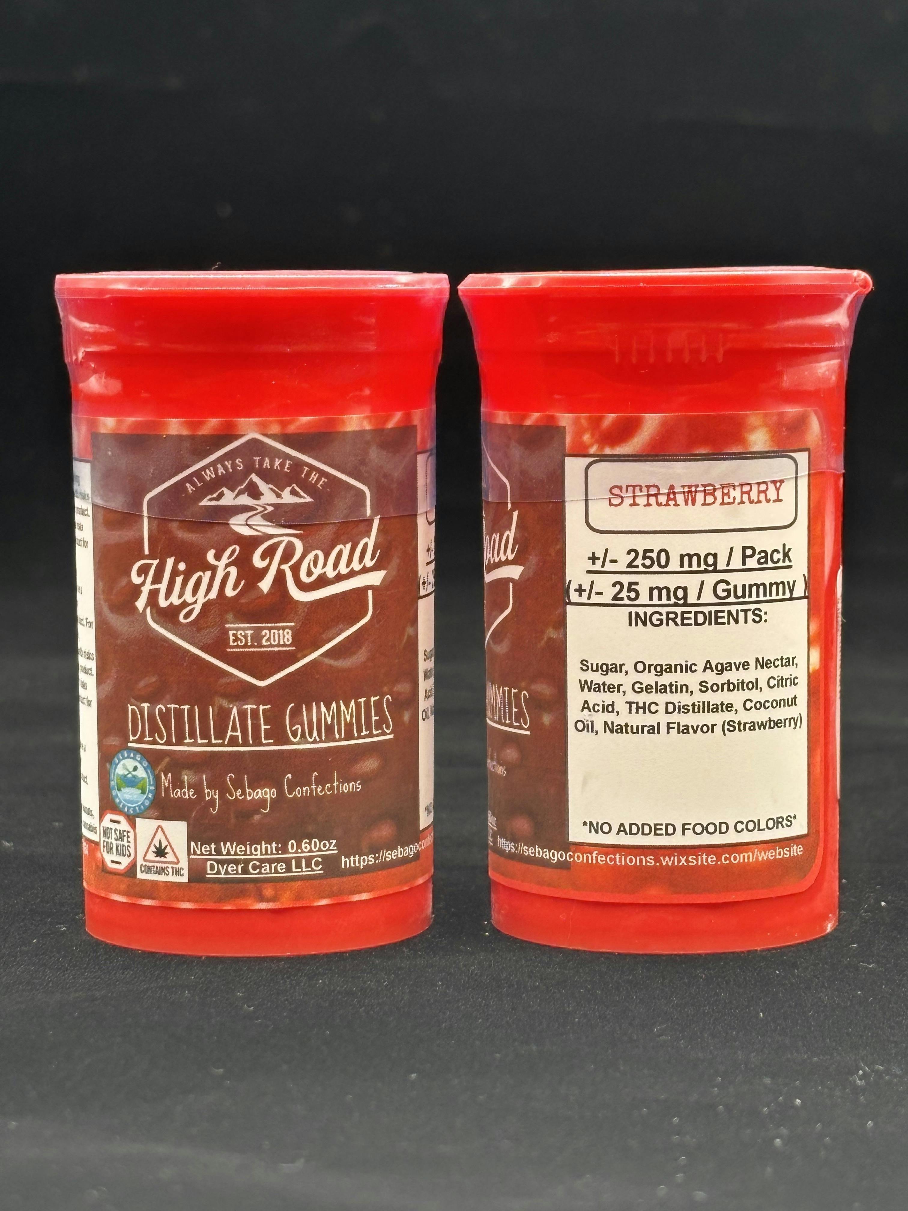 High Road : Strawberry Distillate Gummies | Gummies | 10pk | 50mg/ea by High Road