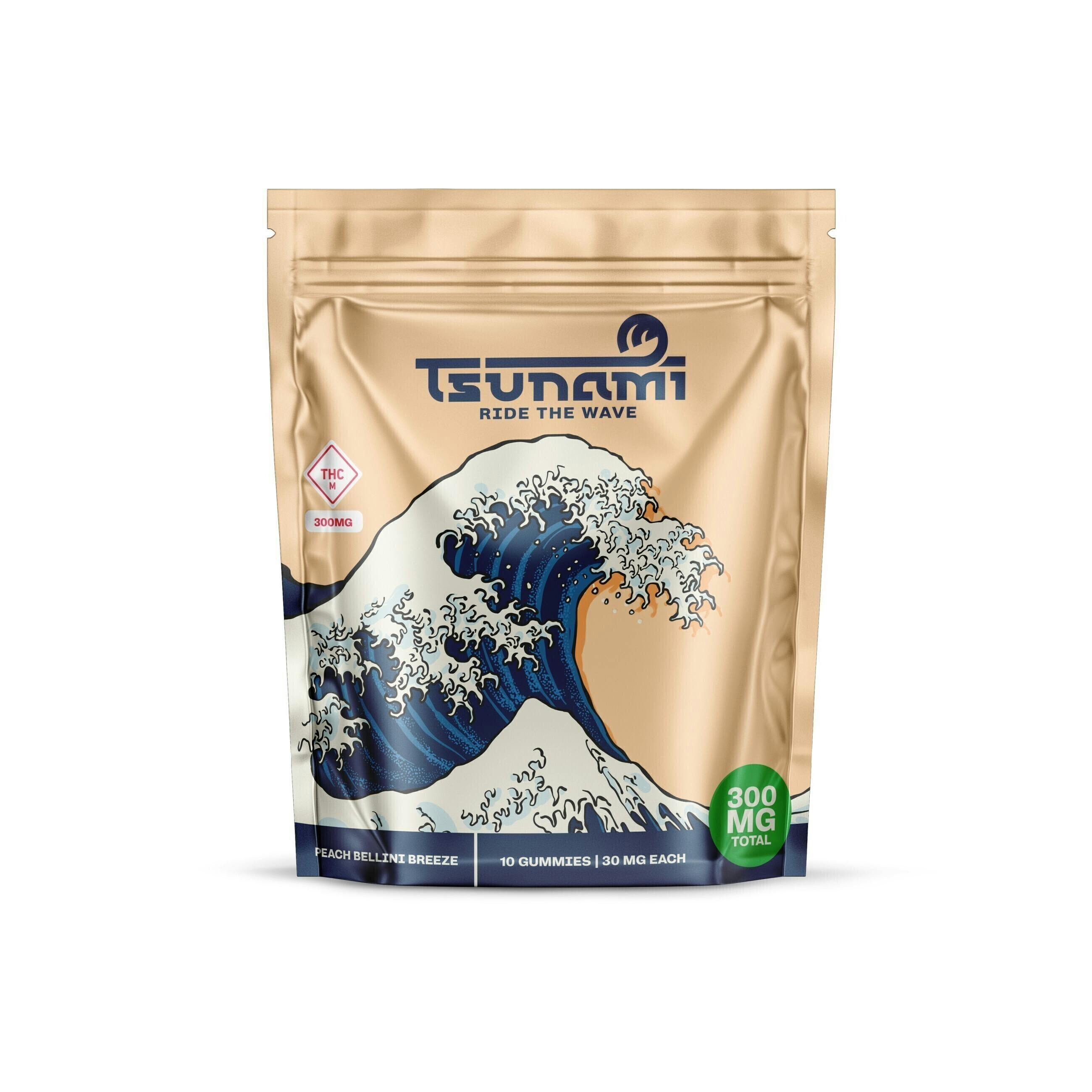 Tsunami | Gummies | Peach Bellini Breeze 300mg | Gummies | 10pk | 30mg/ea