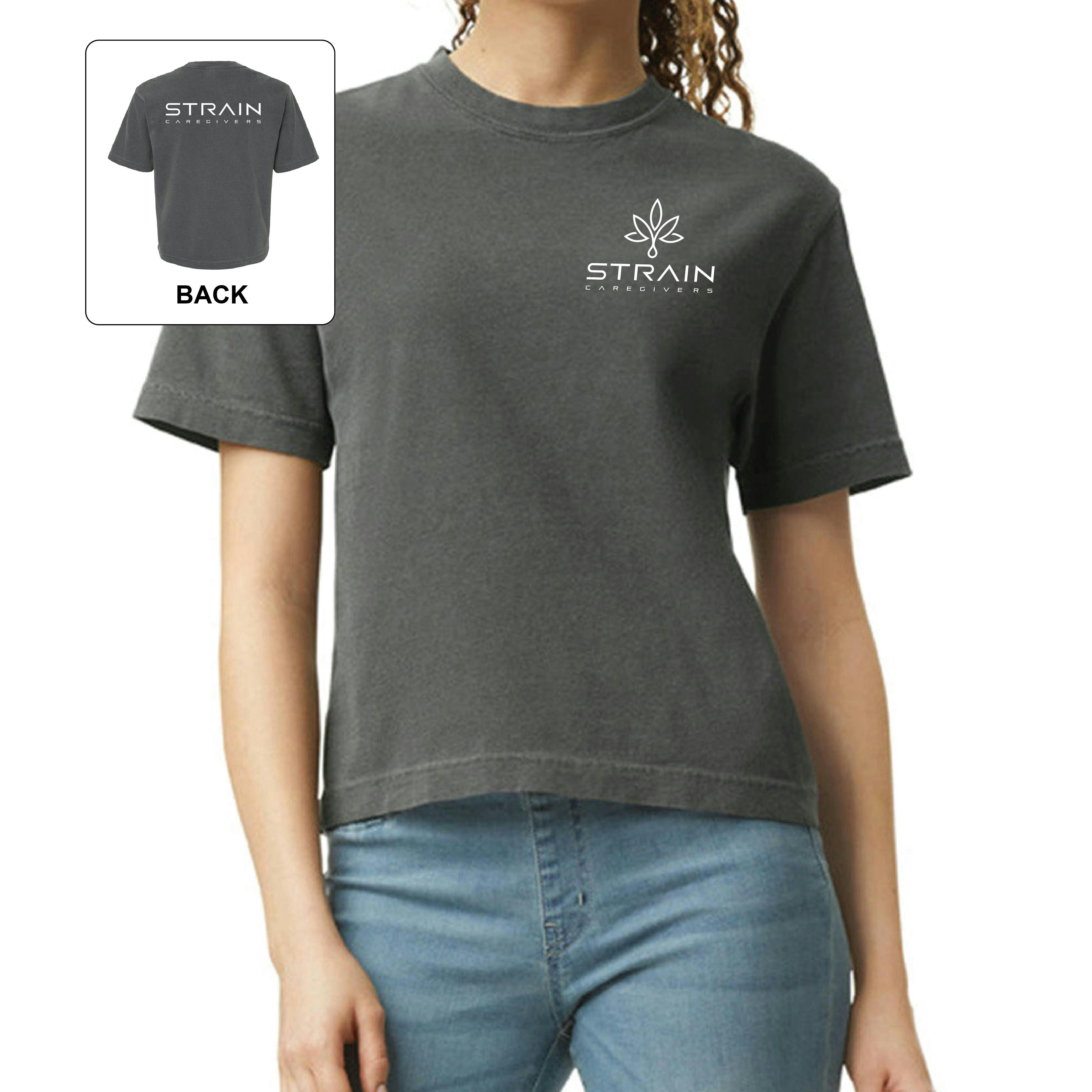Strain Caregivers - Strain Women's Heavy Boxy Tee - Grey - X-Large | Appare