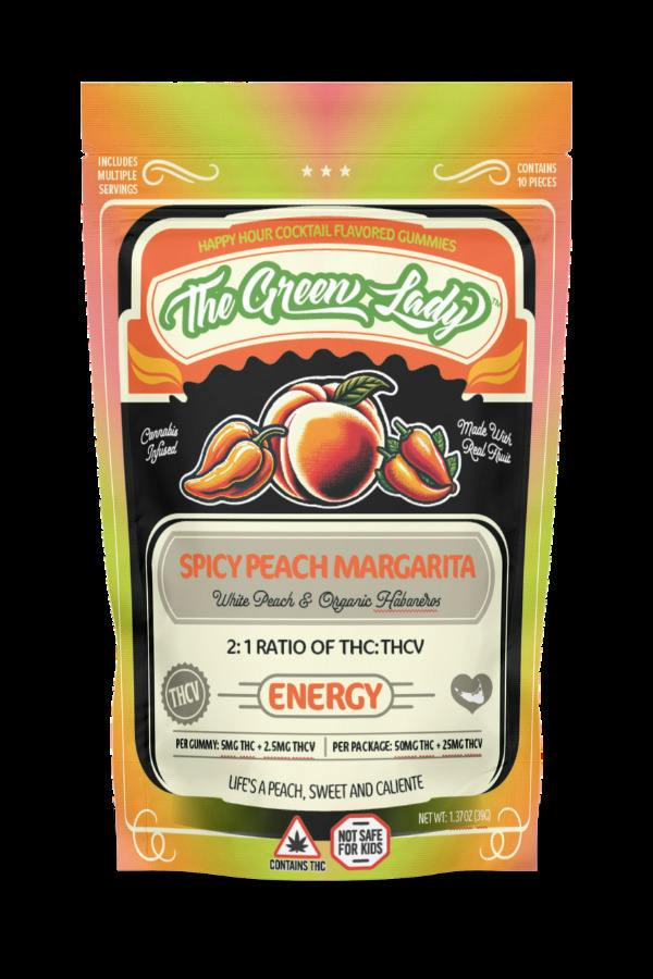 Spicy Peach Margarita | Gummies | 10pk | 5mg/ea at The Green Lady Dispensary