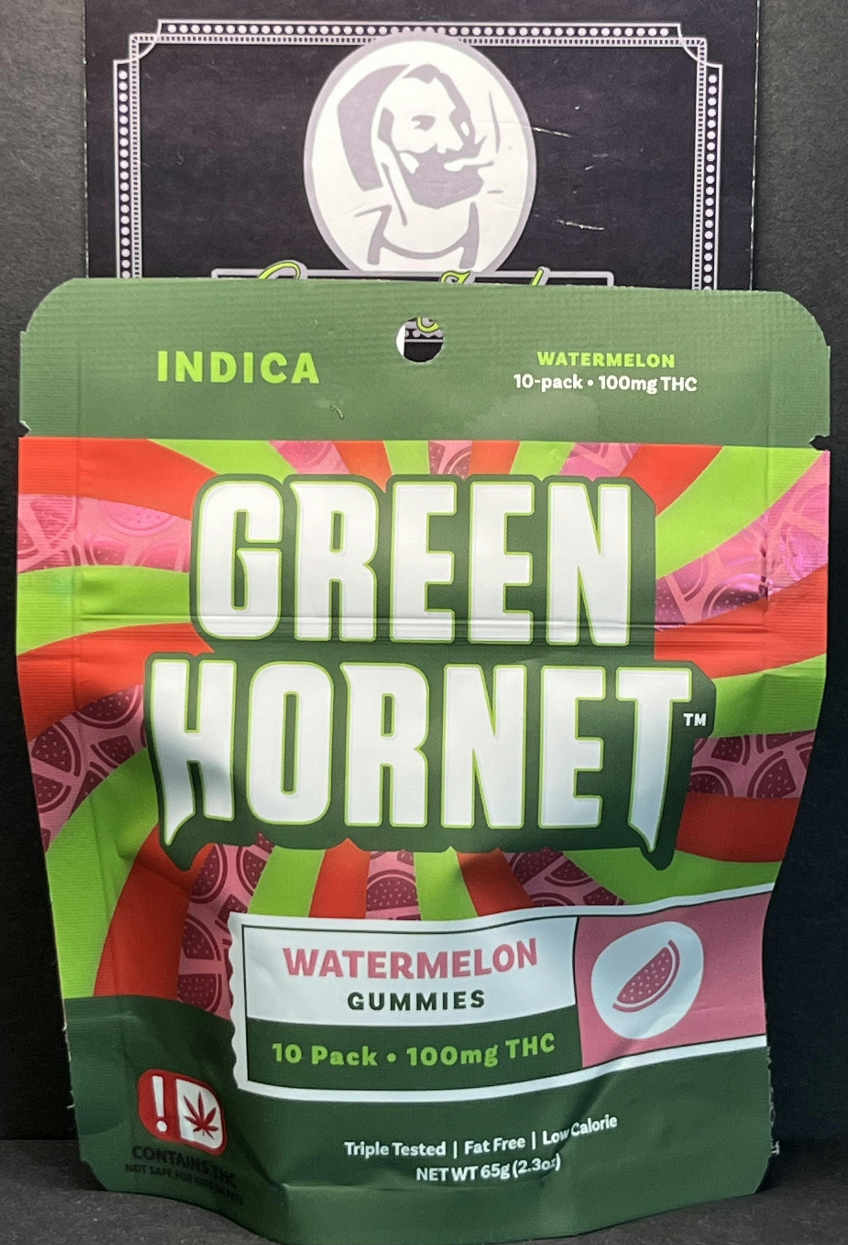 Green Hornet Watermelon Indica 100mg {OTD} | Gummies | 10pk | 10mg/ea at CannaJacks Dispensary
