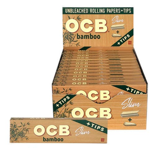 Ocb | Bamboo Unbleached Papers + Tips (32Pk) | Slim Size | Accessories
