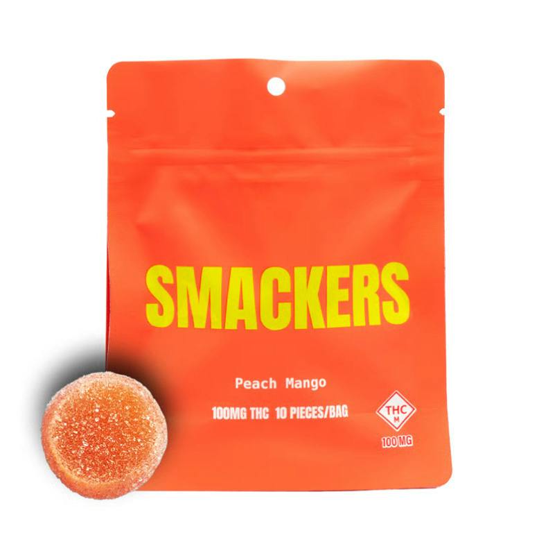 Smackers - Peach Mango - 100mg - - Gummies | Gummies | 10pk | 10mg/ea at Riverside Wellness