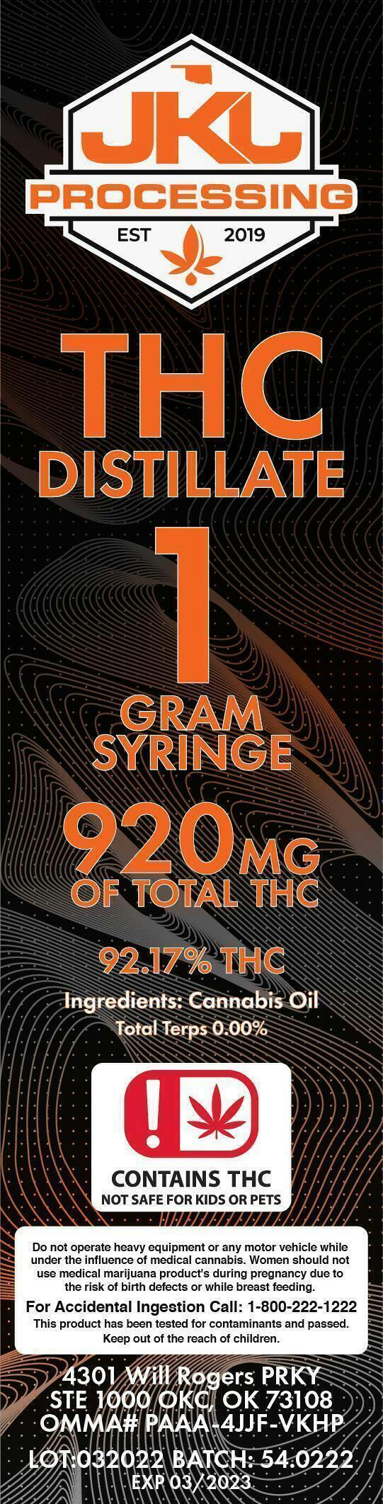 Pure THC Distillate | Solvent | 1g