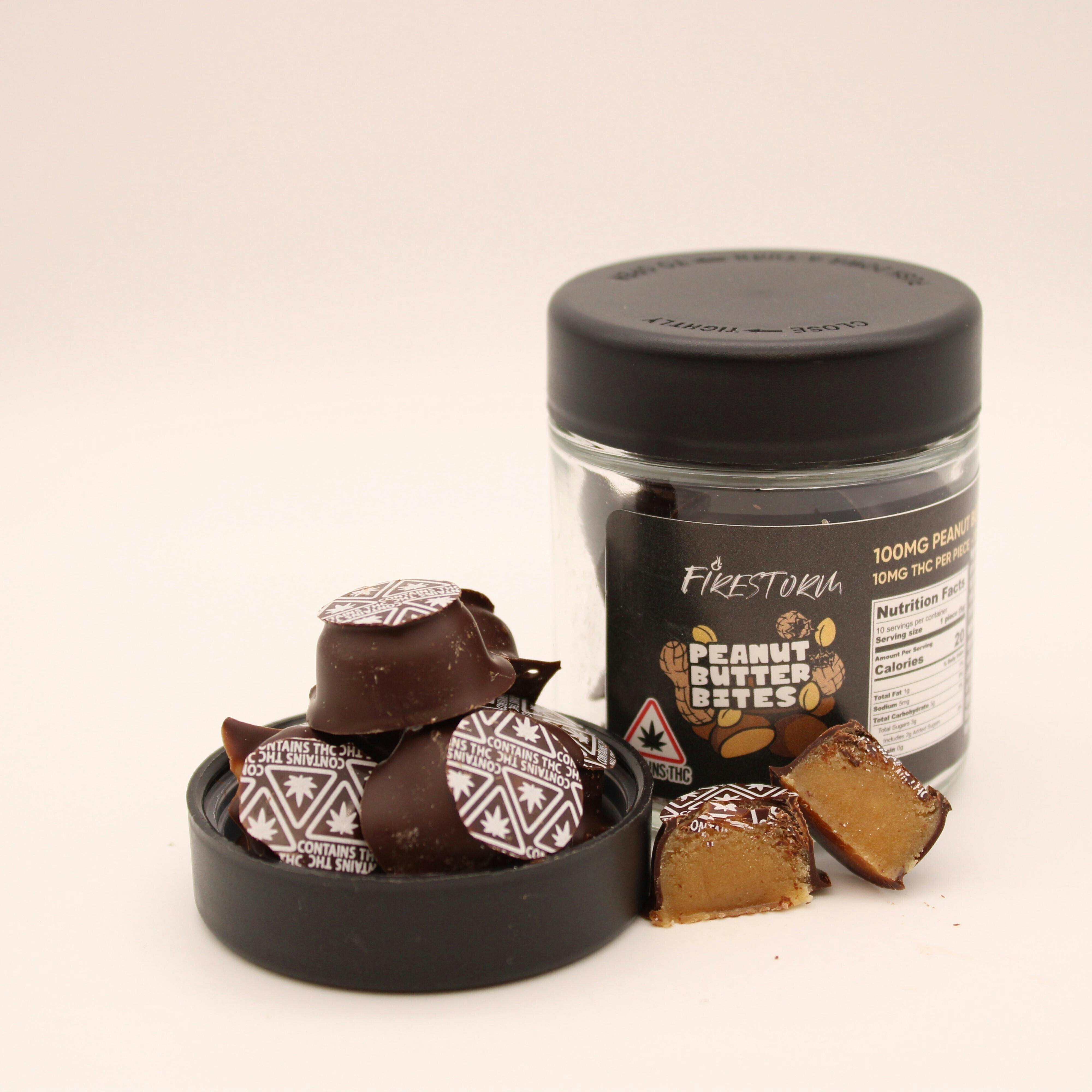 Firestorm | Peanut Butter Bites | (100mg) | Chocolates | 10pk | 10mg/ea