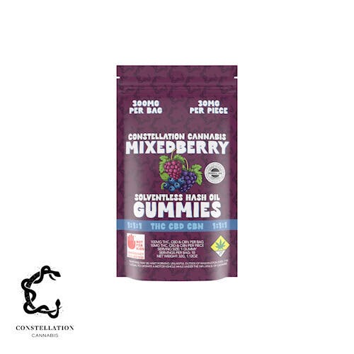 Mixed Berry 1:1:1 Hash Rosin Gummies | Gummies | 10pk | 10mg/ea