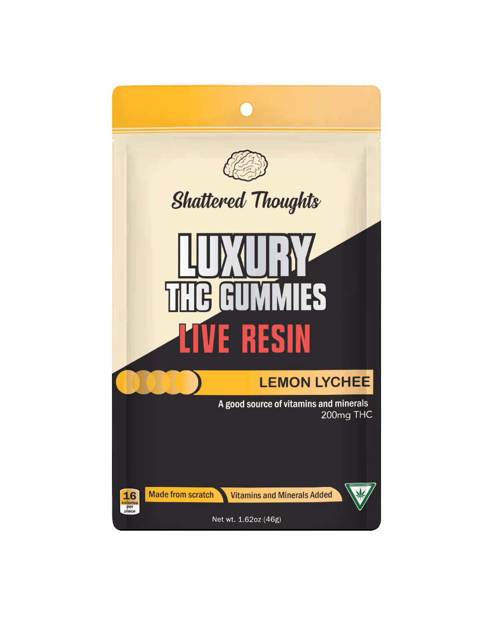 Shattered Thoughts | Lemon Lychee Live Resin Gummies | 200mg | 10ct by Shattered Thoughts