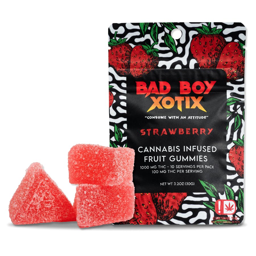 BAD BOY EXOTICS 1000MG GUMMIES - STRAWBERRY | Gummies | 10pk | 100mg/ea