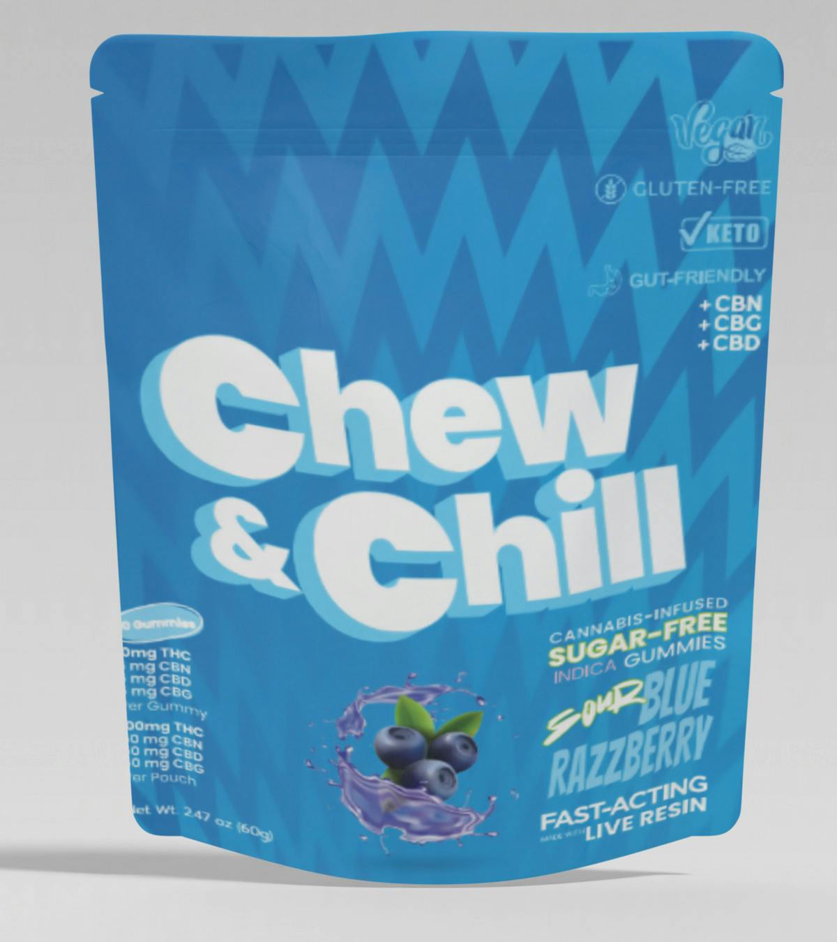 Sour Blue Razzberry Live Resin Gummies | Gummies | 10pk | 10mg/ea