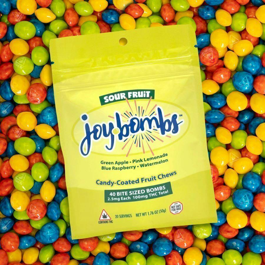 Joybombs - Sour Fruit Chews (100mg) | Gummies | 40pk | 2.5mg/ea