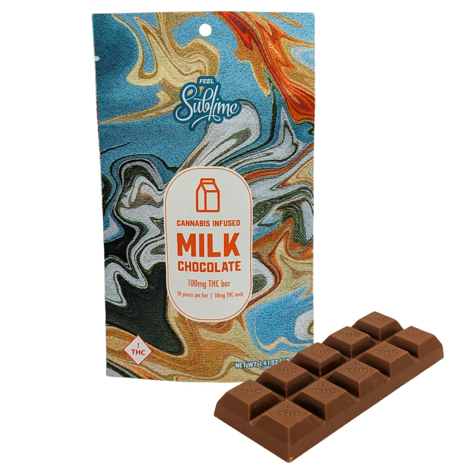 Sublime | Milk Chocolate | 100MG | Chocolates | 10pk | 10mg/ea at N High Supply