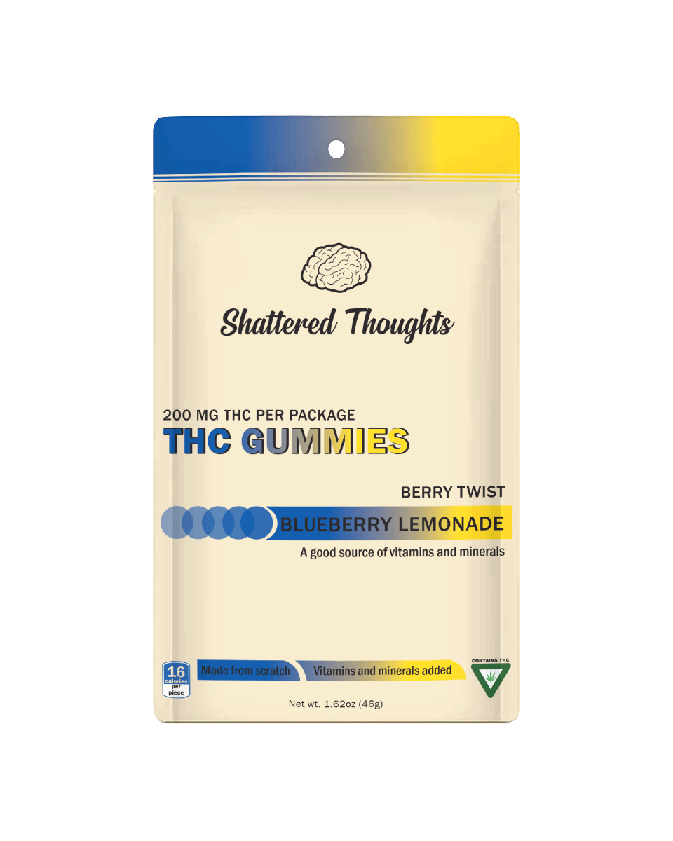 Shattered Thoughts | Blueberry Lemonade Gummies | 200mg | 10ct | 20mg/ea