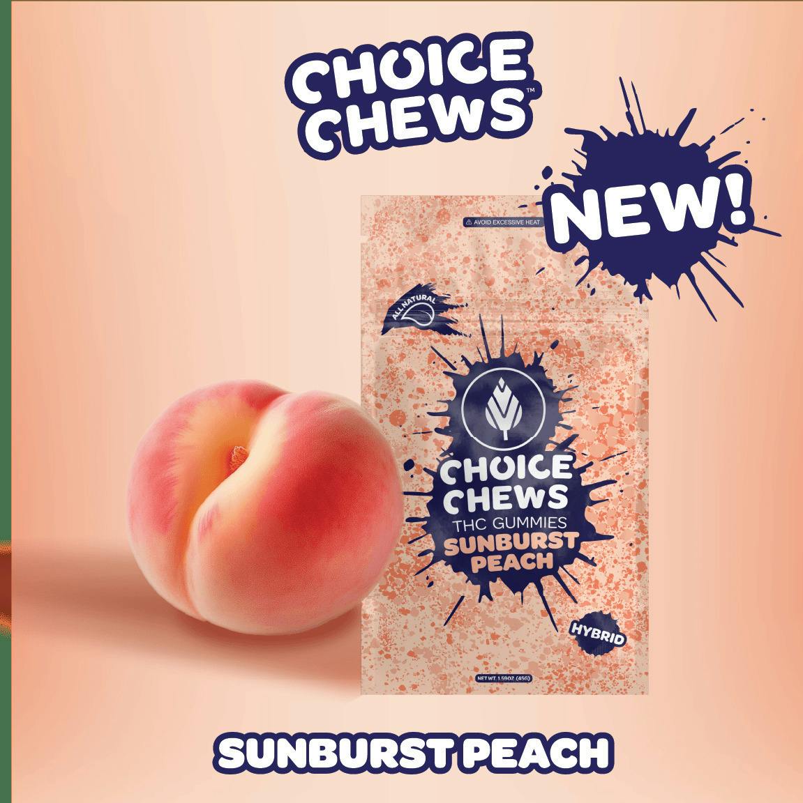 Sunburst Peach Soft Chews | Gummies | 10pk | 20mg/ea