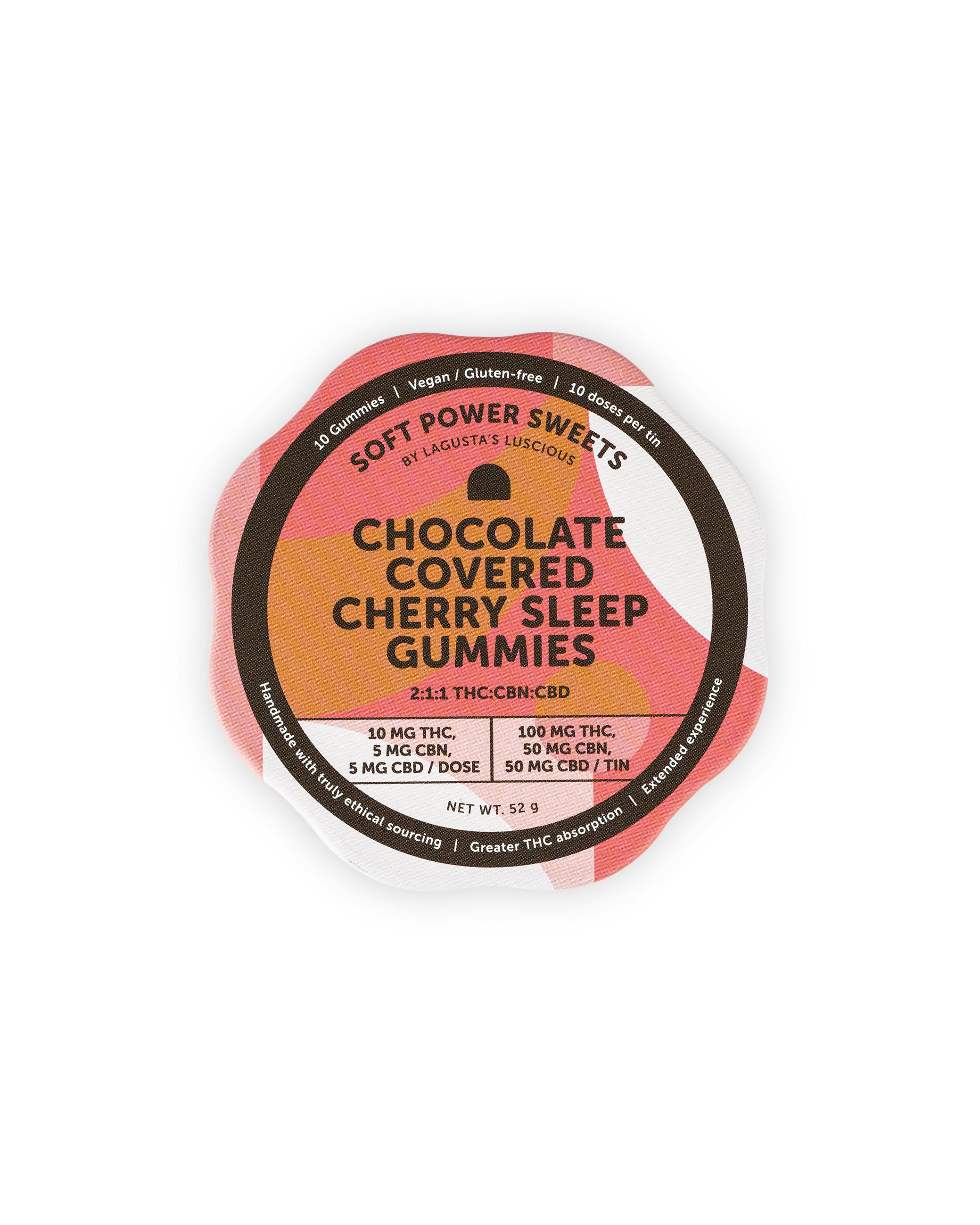 Cherry Chocolate Covered Sleep Gummies | Gummies | 10pk | 10mg/ea by Soft Power Sweets