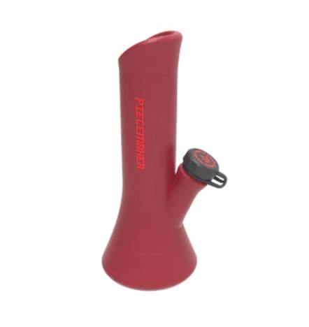Piece Maker | Kali Go! 8.5" Silicone Beaker with Attached Kap Lid | Red | B