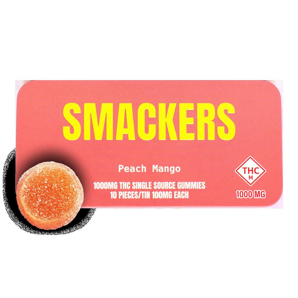 SMACKERS - PEACH MANGO 1000MG HYBRID | Gummies | 10pk | 100mg/ea