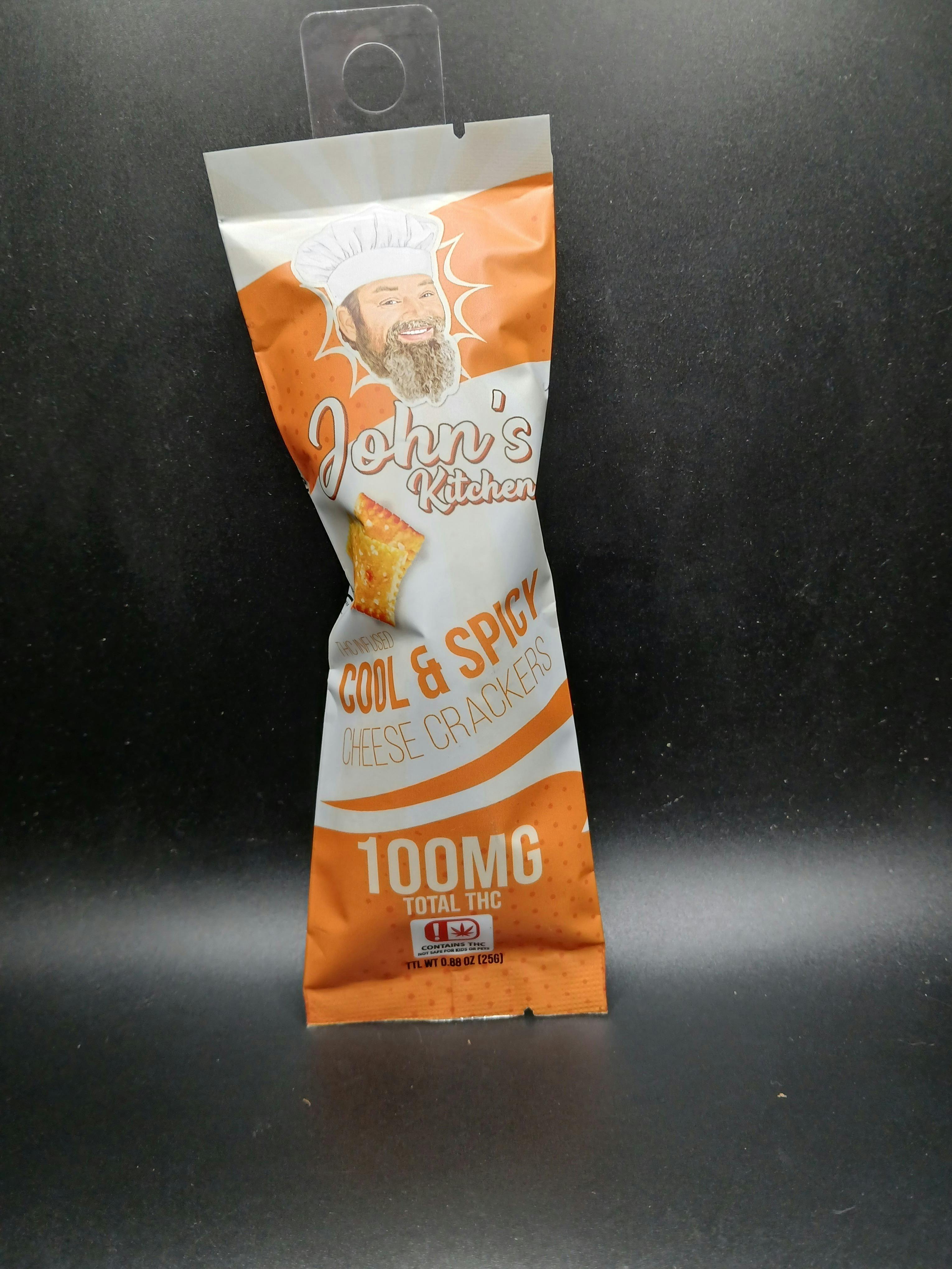 John's Kitchen 100mg Cool & Spicy Cheese Crackers | 100mg/ea