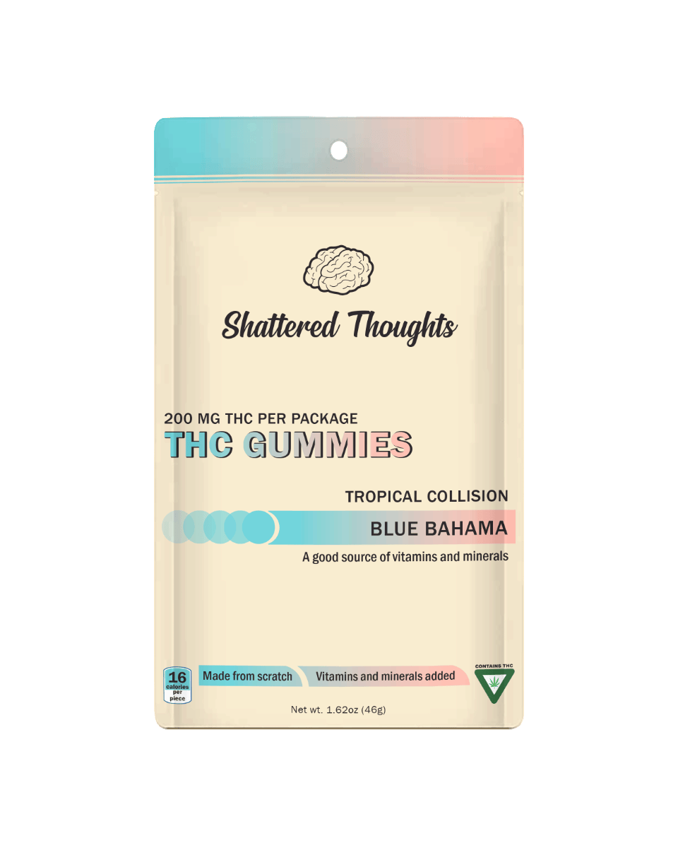 Shattered Thoughts | Blue Bahama Gummies | 200mg | 10ct | 20mg/ea at Blow New Buffalo