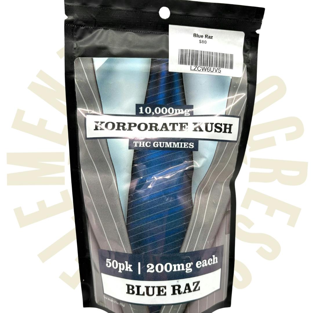 Korporate Kush - 10,000MG Gummies - Blue Raz | Gummies | 100pk | 100mg/ea