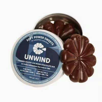 Unwind 2:1 CBD Live Rosin Chocolate | Chocolates | 20pk | 5mg/ea by Soft Power Sweets
