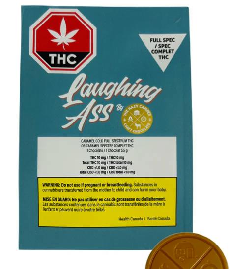 Laughing Ass Caramel Gold Full Spectrum THC Chocolate | Chocolates | 4pk |