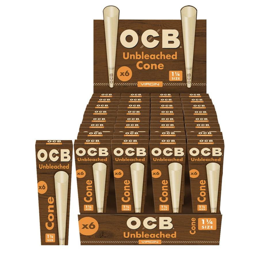 OCB - 1¼" Virgin Unbleached Cones - 6 Pack | Accessories