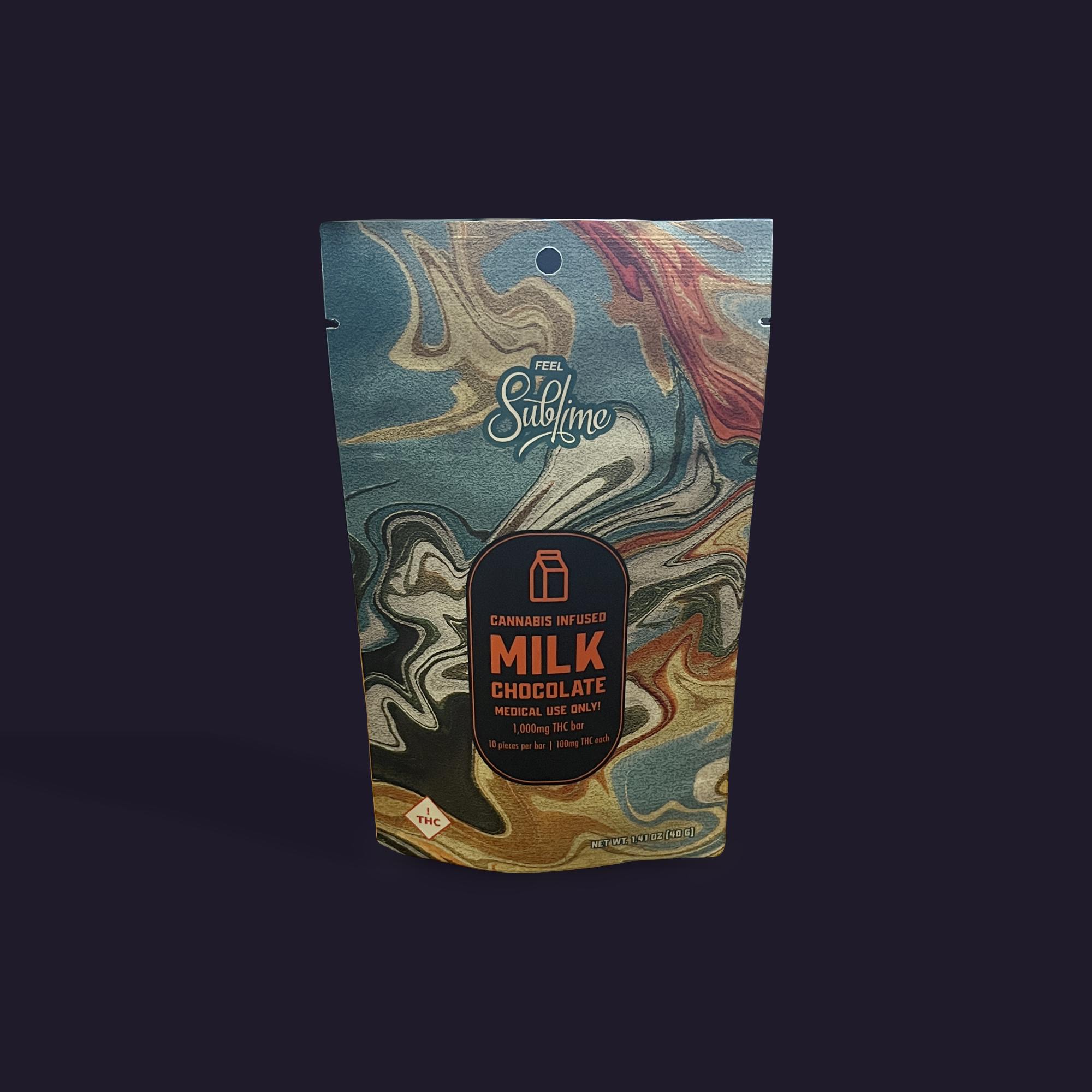 Milk Chocolate Bar | Chocolates | 10pk | 100mg/ea by Sublime