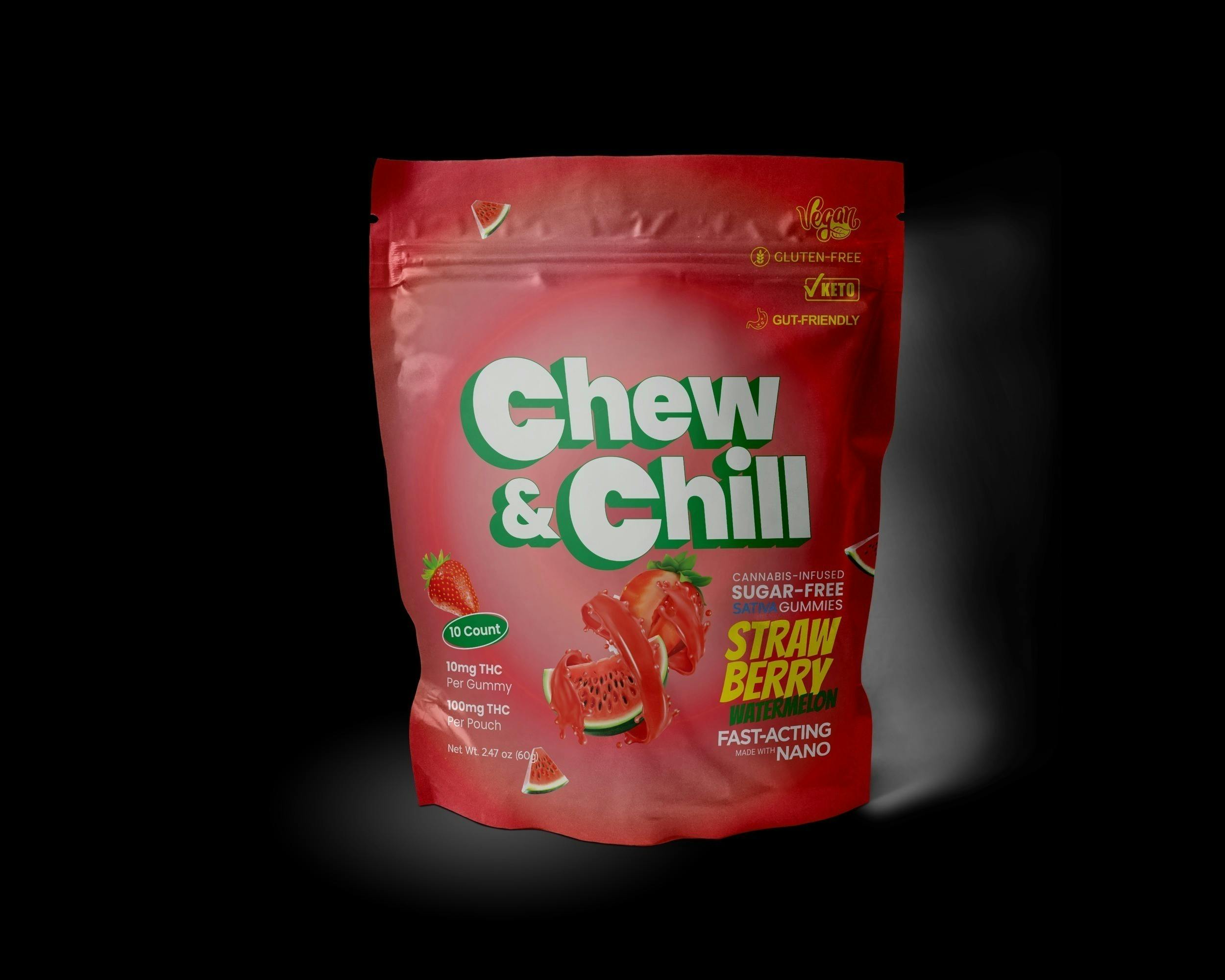 Chew & Chill - Strawberry Watermelon 2:1 THC:CBG - Live Resin Gummies - | G