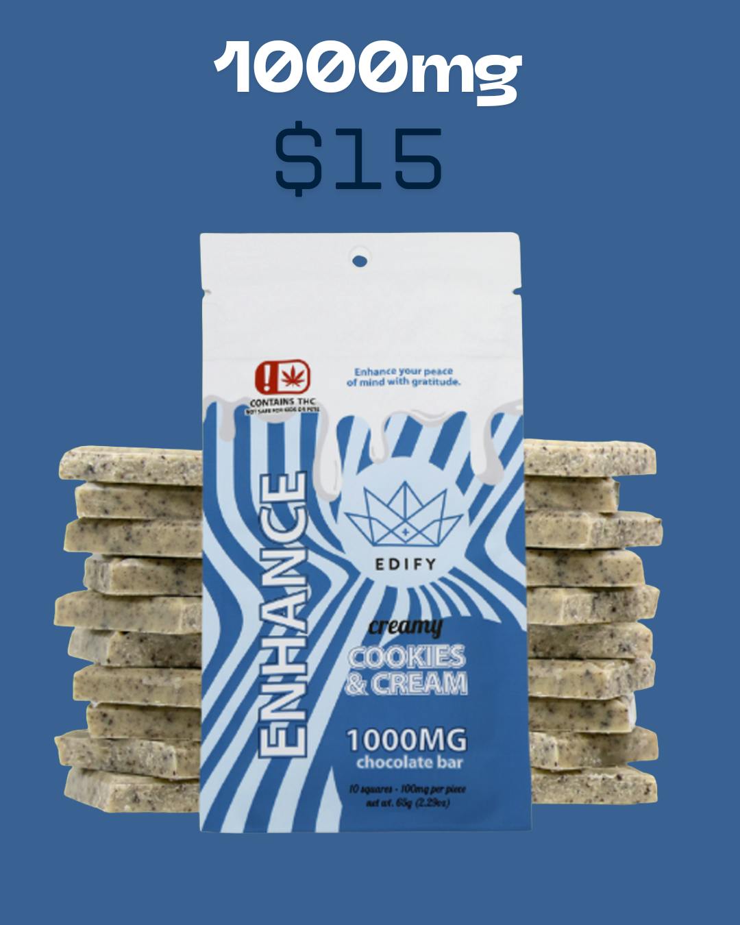 Cookies & Cream Chocolate | Chocolates | 10pk | 100mg/ea