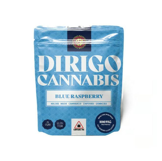 Dirigo Cannabis | 200MG Blue Raspberry Gummies | Gummies | 10pk | 10mg/ea