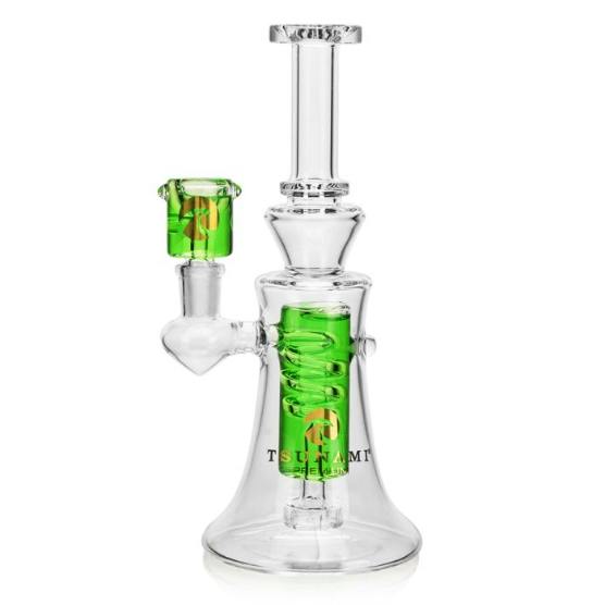 Tsunami Water Pipe - Freezable Glycerine - Swirl Edition - 9" - Green | Acc