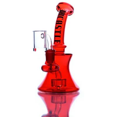 Castle Glassworks - Mini Showerhead Dab Rig - 7" - Assorted Colours | Dab R