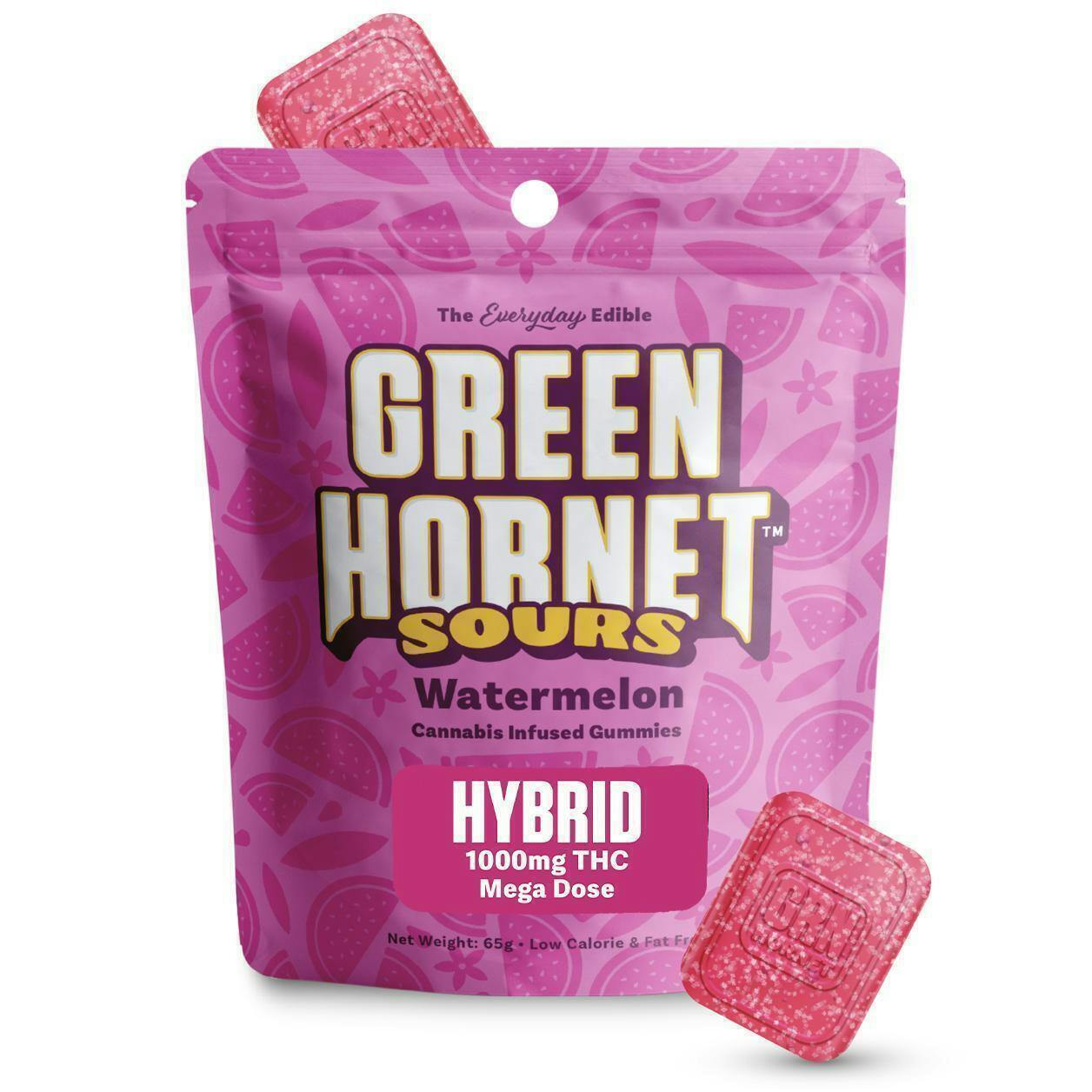Green Hornet - 1000mg Gummies - Sour Watermelon | Gummies | 10pk | 100mg/ea