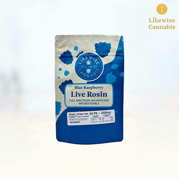 Blue Raspberry Live Rosin Gummies | Gummies | 10pk | 25mg/ea