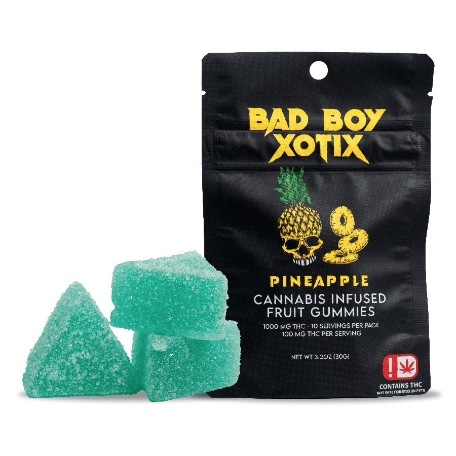 BAD BOY EXOTICS 1000MG GUMMIES - PINEAPPLE | Gummies | 10pk | 100mg/ea