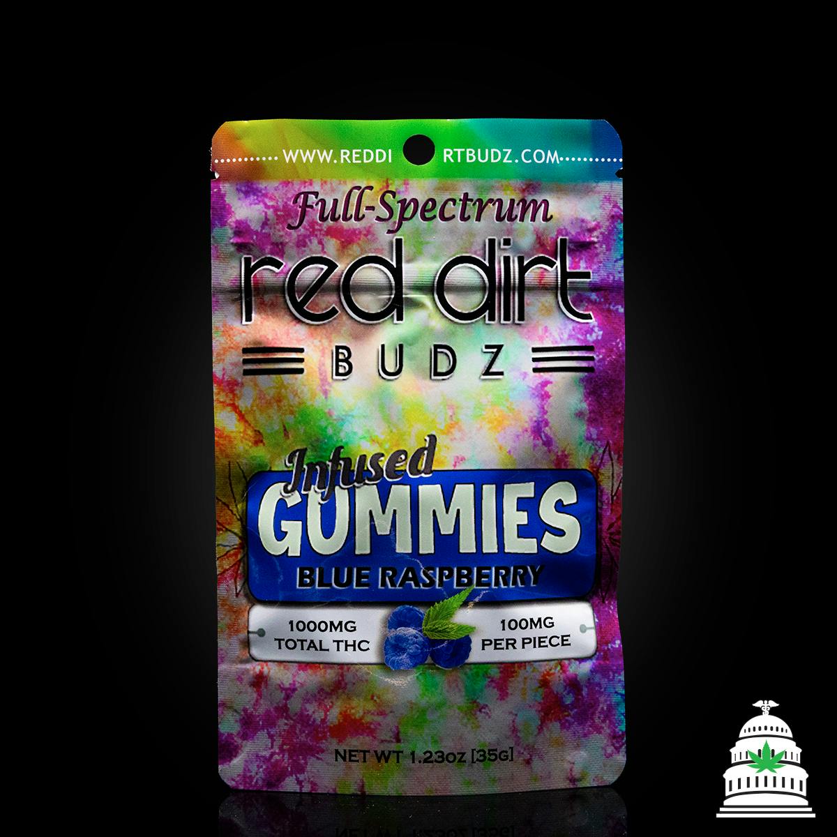 Blue Raspberry - 1000mg Red Dirt Gummies | Gummies | 10pk | 100mg/ea