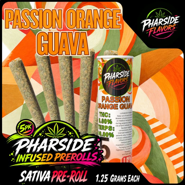 Pharside - Infused Pre-Roll 5 Pack- Passion Orange Guava 6.25g