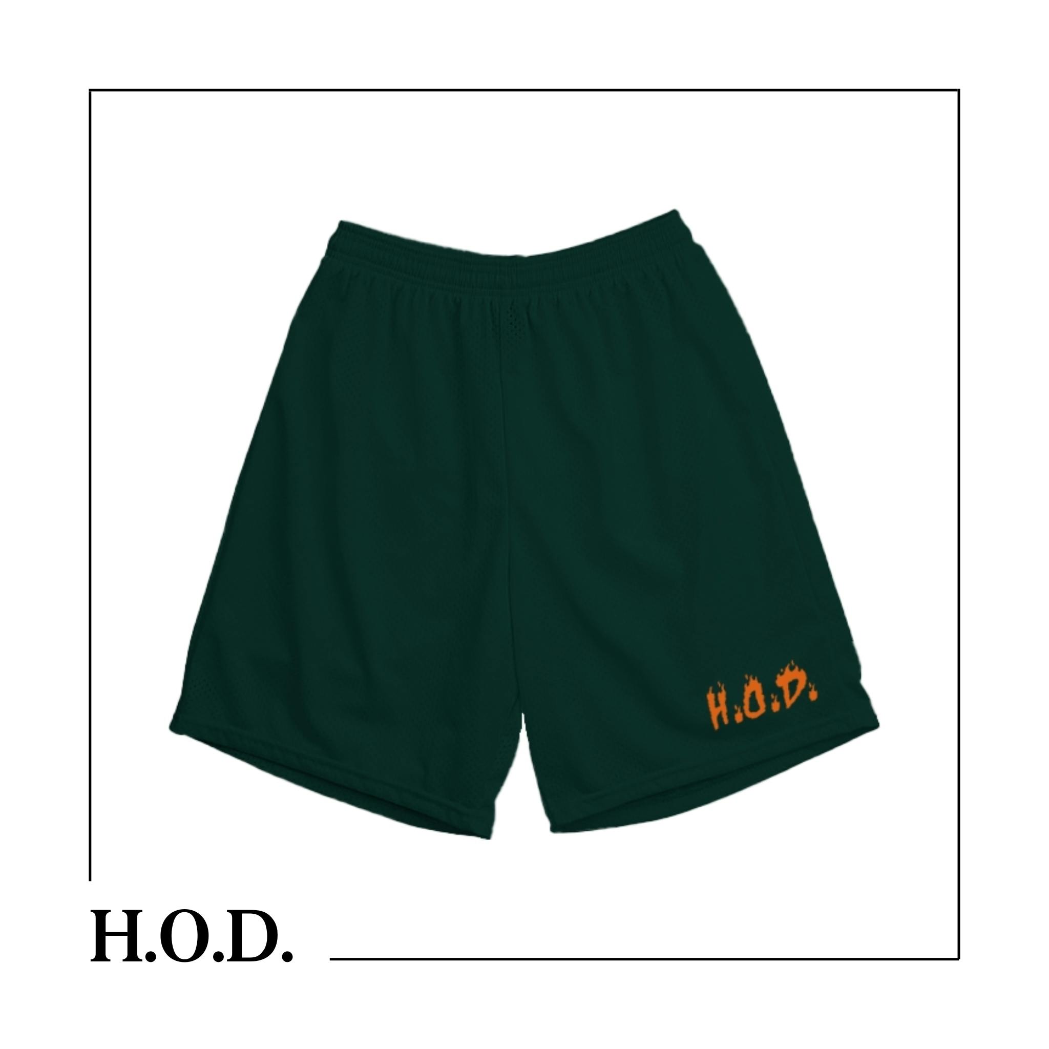 H.O.D. Green Flame Basketball Shorts XS | Apparel