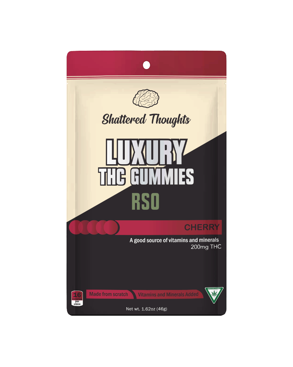 Shattered Thoughts | Cherry RSO Gummies | 200mg | 10ct | 20mg/ea by Shattered Thoughts