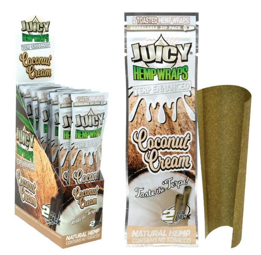 Juicy Jays | Coconut Cream | 2pk Terp Infused Hemp Wraps | Accessories