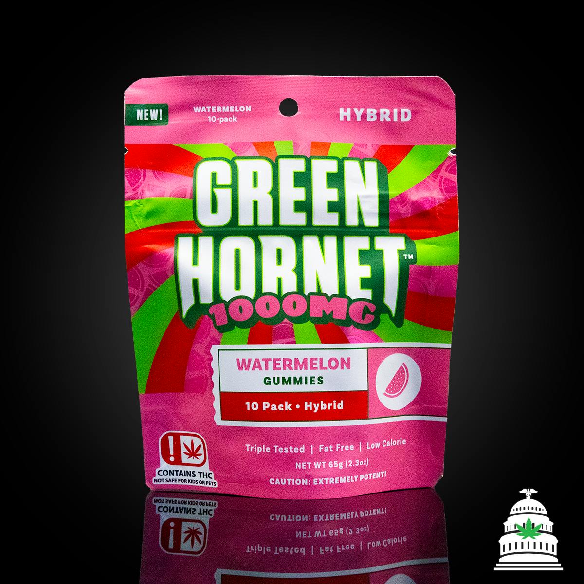 Green Hornet | Watermelon Gummies - 100 mg - | Gummies | 10pk | 10mg/ea