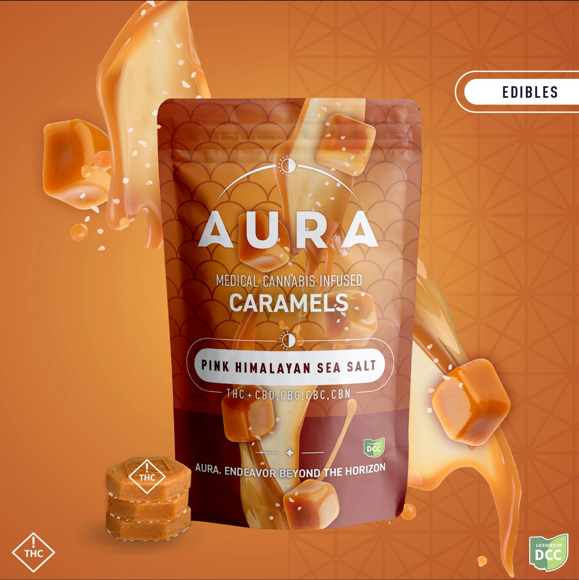 Pink Himalayan Salt Caramels | 4pk | 25mg/ea by Aura