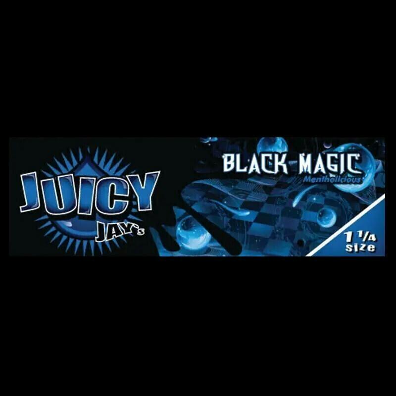 JUICY JAY'S - BLACK MAGIC MENTHOLICIOUS - 1 1/4 HEMP ROLLING PAPERS - 32ct