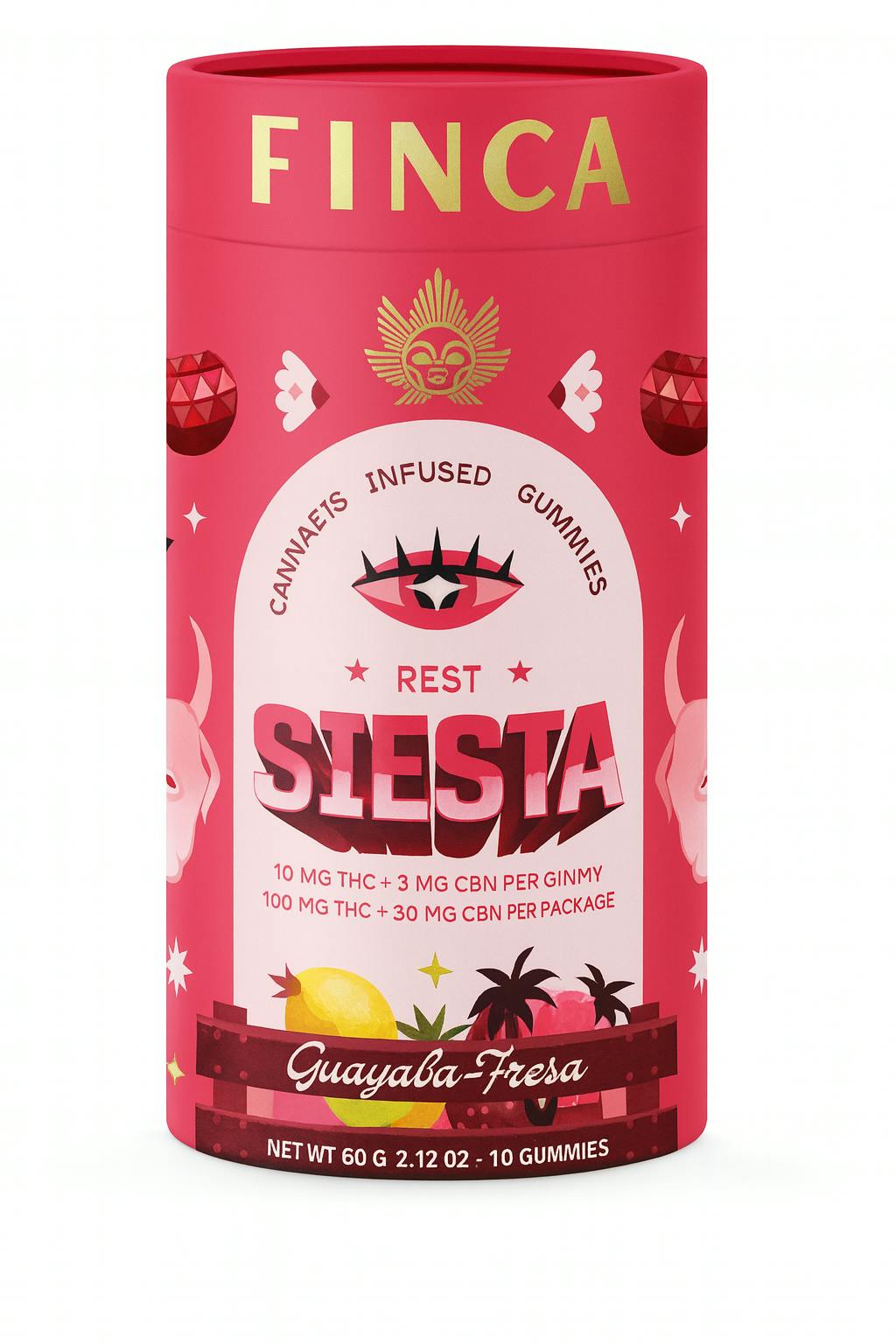 Siesta Guava Strawberry Gummies | Gummies | 10pk | 10mg/ea