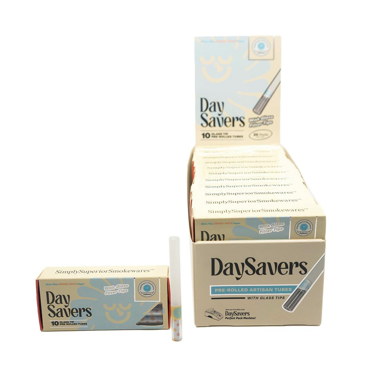 Refined White Artisan Tubes with Glass Tip - 10 Pack | Accessories