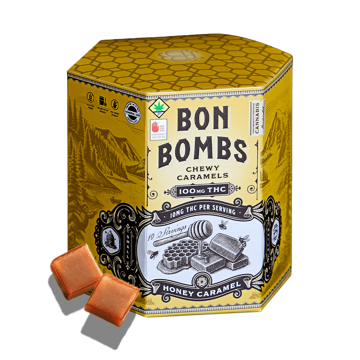 Bon Bombs Honey Caramel | Chocolates | 10pk | 10mg/ea