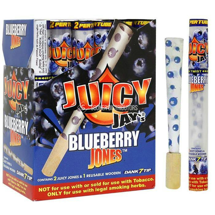 Juicy Jay's | Blueberry Jones Flavored Pre-Rolled Cones | 2 Pack | Accessor